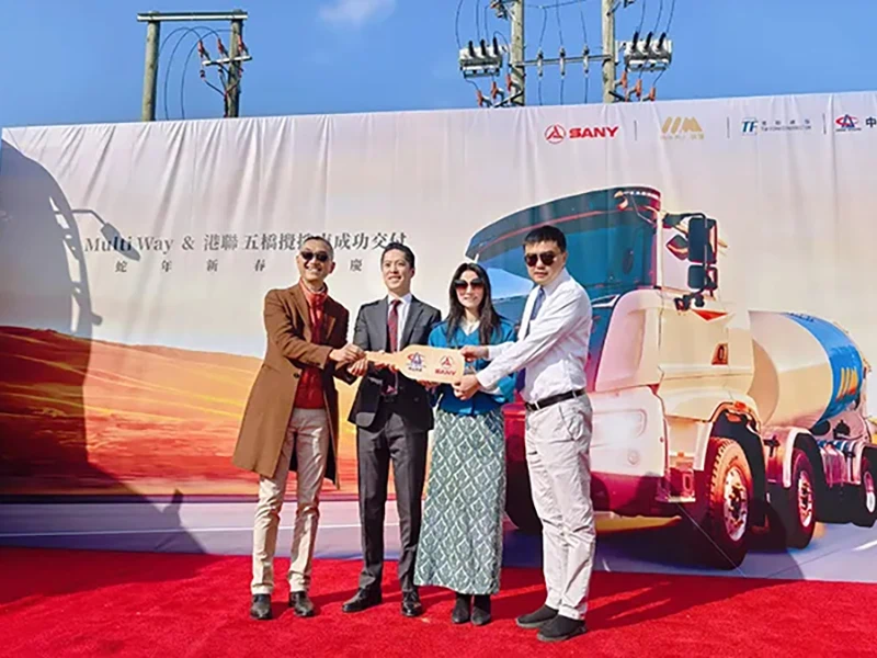 SANY China Wealth Hong Kong Machine Delivered the Global First Batch of 5-Axle Truck Mixer