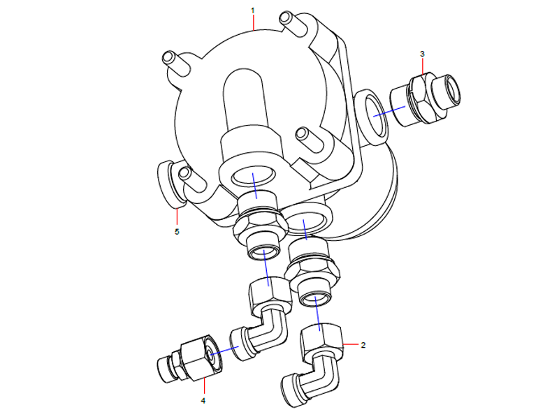 SANY Relay Valve Pipe Connector Nstallation