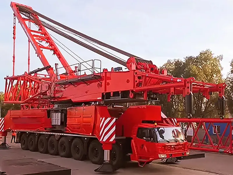 SCL10000 all-terrain crane operating in a challenging environment