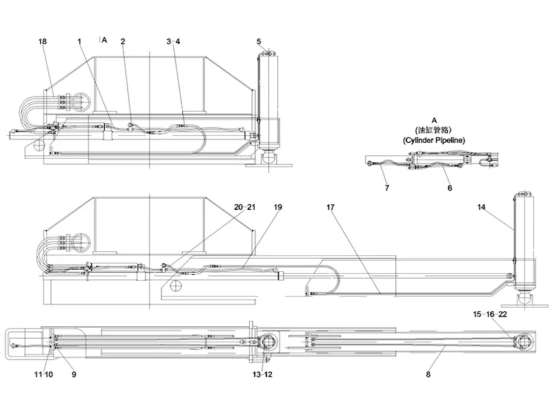 Sany Piping-Outrigger-Front