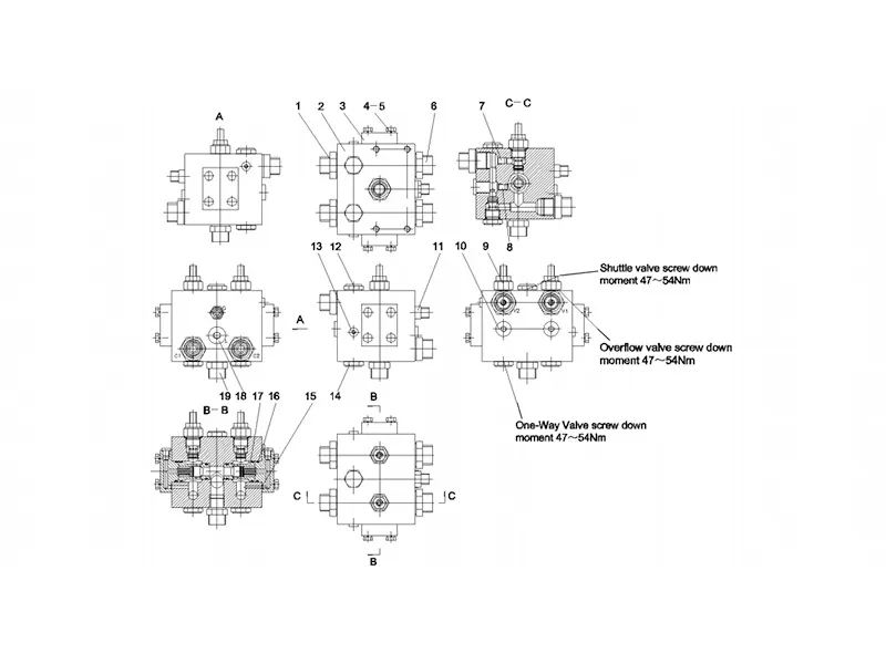Sany Cushion Valve Assy-Swing