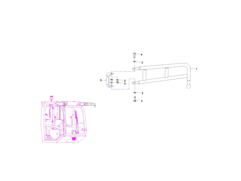 Sany SSR120 Roller Rear View Mirror Bracket GP
