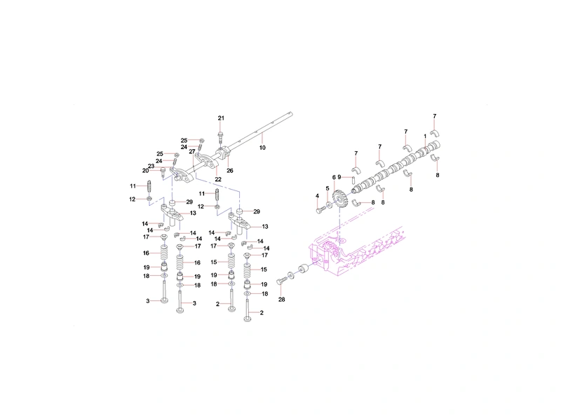 Sany SY365CC Excavator Camshaft Valve Mechanism