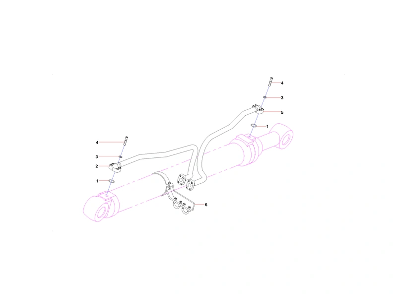 Sany SY365CC Excavator Left Boom Cylinder Pipeline_1