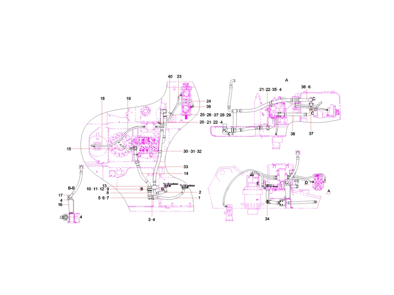 Sany SY365CC Excavator Oil Return Pipe_1