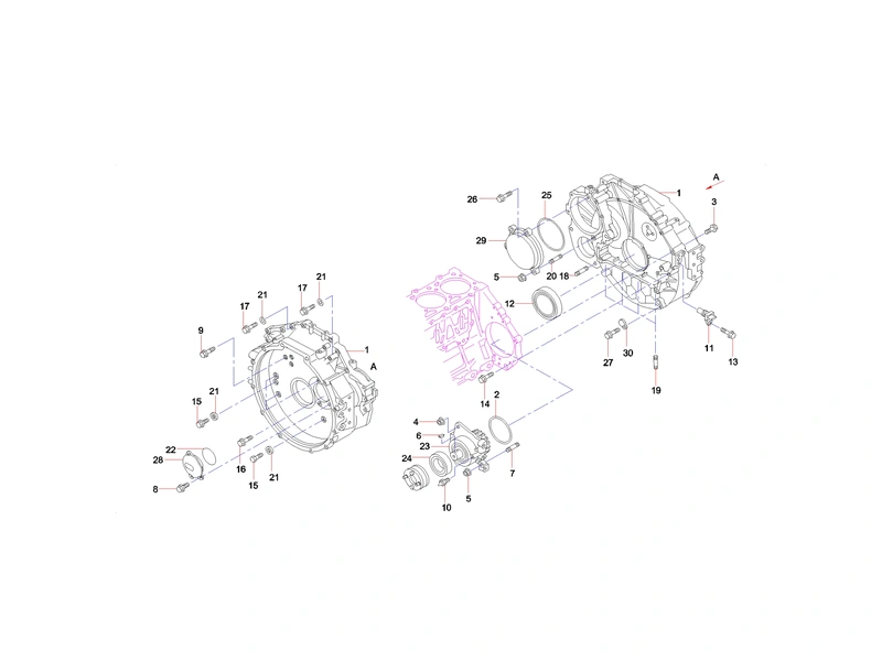Sany SY365CC Excavator Timing gearbox and flywheel_1