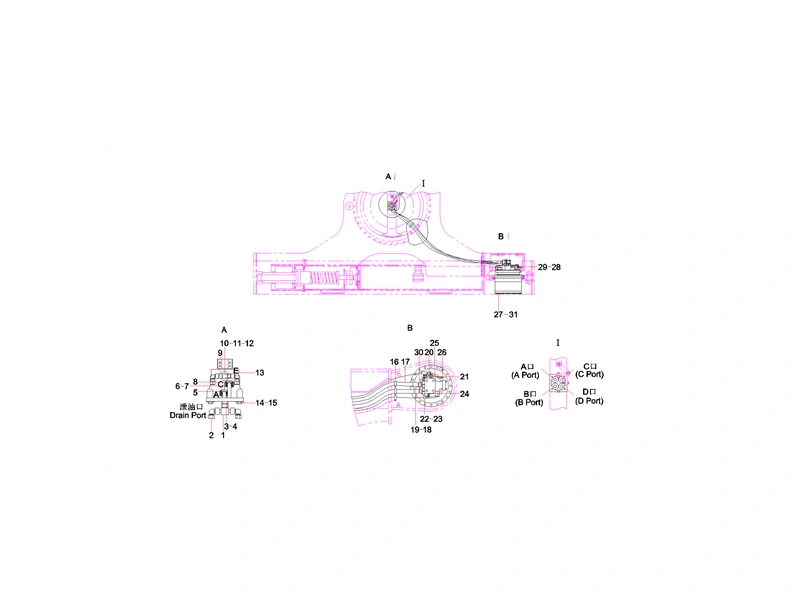 Sany SY365CC Sany SY365CC Excavator Travel Device PipelineExcavator R Boom Cylinder Pipeline