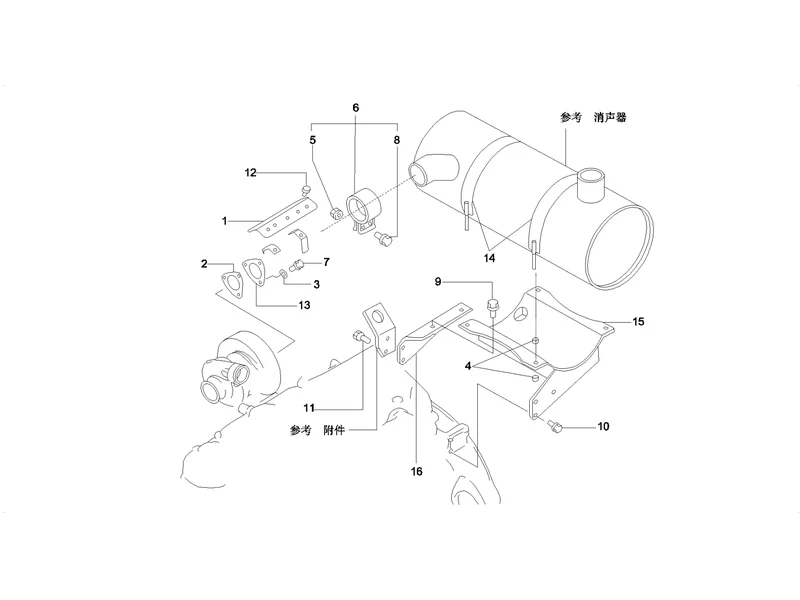 SANY SY215C8 Truck Crane Exhaust Lines