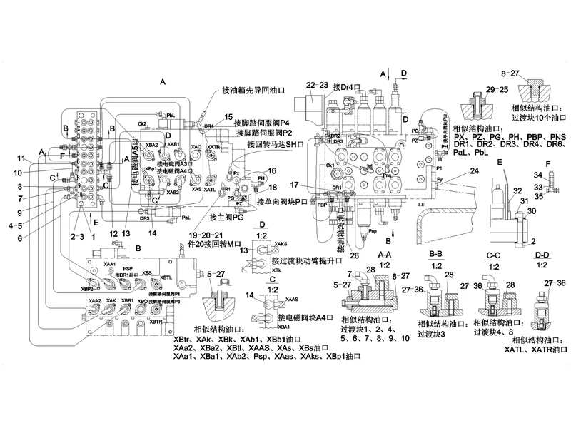 SANY SY215C8 Truck Crane Main Control Valve Lines