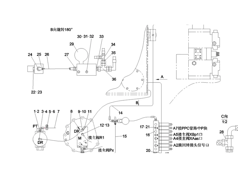 SANY SY215C8 Truck Crane Solenoid Valve Lines