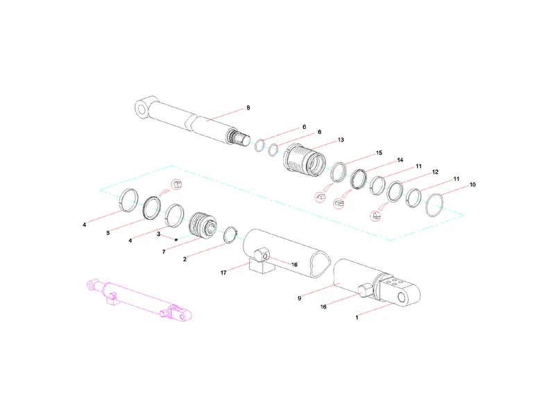 Sany SYG5360THB Front Outrigger Telescopic Cylinder