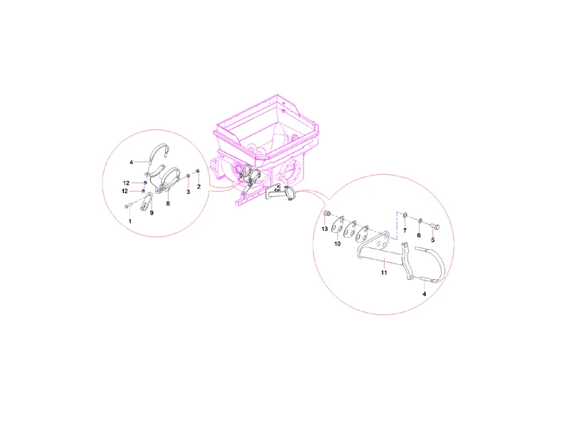Sany SYG5360THB Hopper Outlet Support Mounting