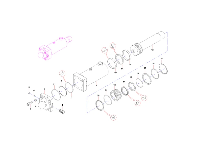 Sany SYG5360THB Left Swing Valve Cylinder