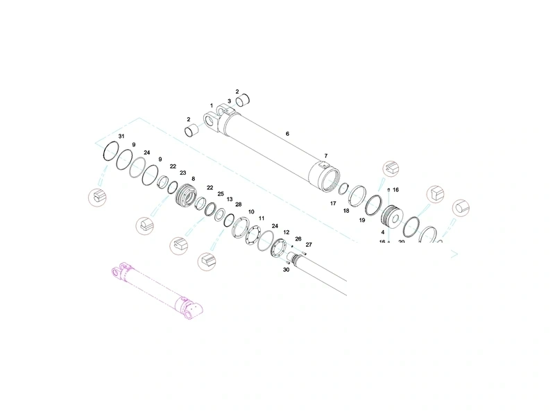 Sany SYG5360THB No.1 Boom Cylinder