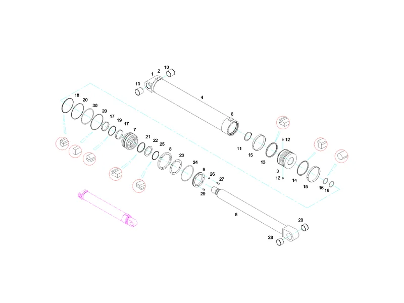 Sany SYG5360THB No.4 Boom Cylinder
