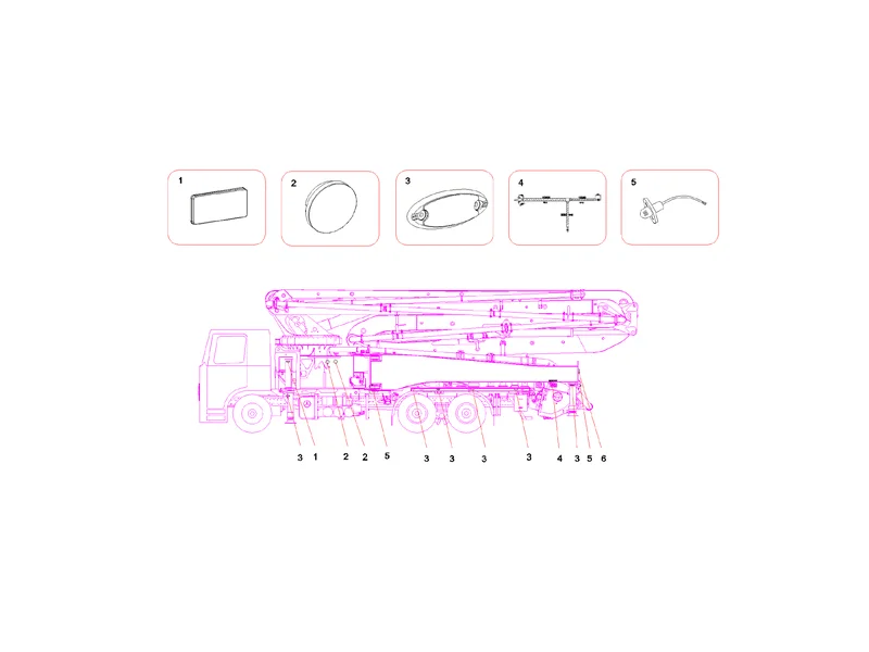 Sany SYG5360THB Pump Truck Lamp Assembly