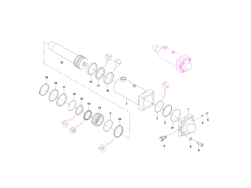 Sany SYG5360THB Right Swing Valve Cylinder