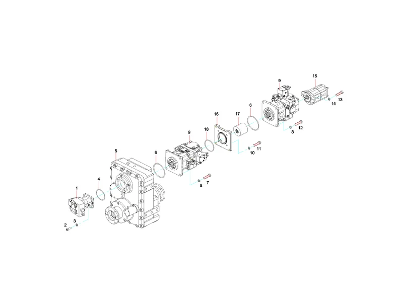 Sany SYG5360THB Transfer Case & Oil Pump Assembly